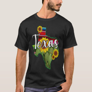 Camiseta Amor Texas Cactus Sunflower Love Boho Serape