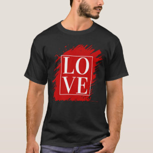 CAMISETA AMOR TIPOGRAFÍA BLANCA ARTE ROJO
