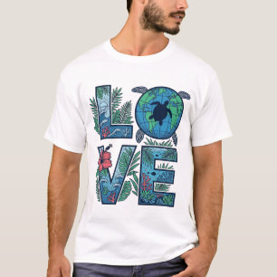 Camiseta Amor Tortuga Marina Tierra Tropical