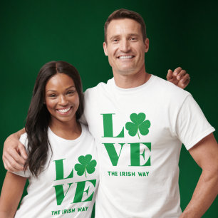 Camiseta Amor Trébol de Shamrock Irlandés Texto Personaliza