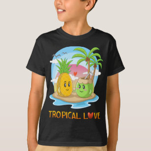 Camiseta Amor Tropical Funny Isla Tropical Feliz Pareja V