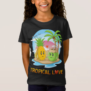 Camiseta Amor Tropical Funny Isla Tropical Feliz Pareja V