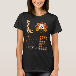Camiseta Amor Turkeys Stethoscope Leopard enfermera verific