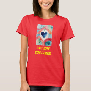 Camiseta "Amor unificado: profundo té rojo de las mujeres -