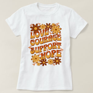 Camiseta Amor Valor Apoyo Esperanza Apoyo a Leucemia