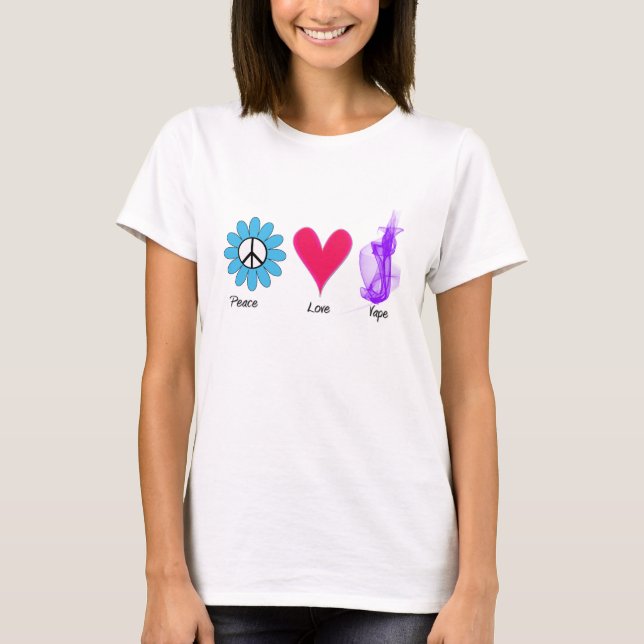 Camiseta Amor Vape de la paz de la flor (Anverso)