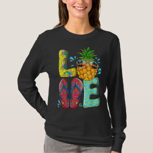 Camiseta Amor Verano Flip Flops Piña Fruta Tropical Ser