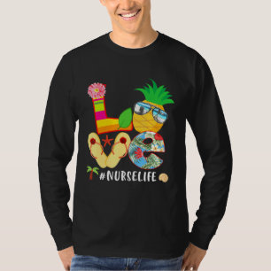 Camiseta Amor Verano Piña Piña Flor Tropical Flip Flop Nu