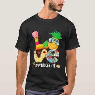 Camiseta Amor Verano Piña Piña Flor Tropical Flip Flop Nu