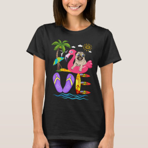 Camiseta Amor Verano Pug Flip Flops Flamingo Dog Pet Lover