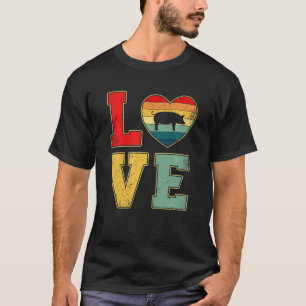 Camiseta Amor vintage Cerdo retro 70's 80 He Farm Animals