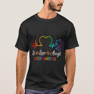 Camiseta Amor Vivo Acepta Autismo Conciencia Tejido Rompeca