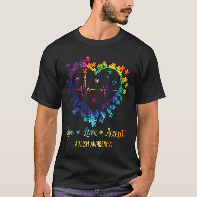 Camiseta Amor Vivo Acepta Autismo Concienciación Tejido Aut (Anverso)
