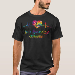 Camiseta Amor Vivo Acepta Autismo Concienciación Tejido Rom