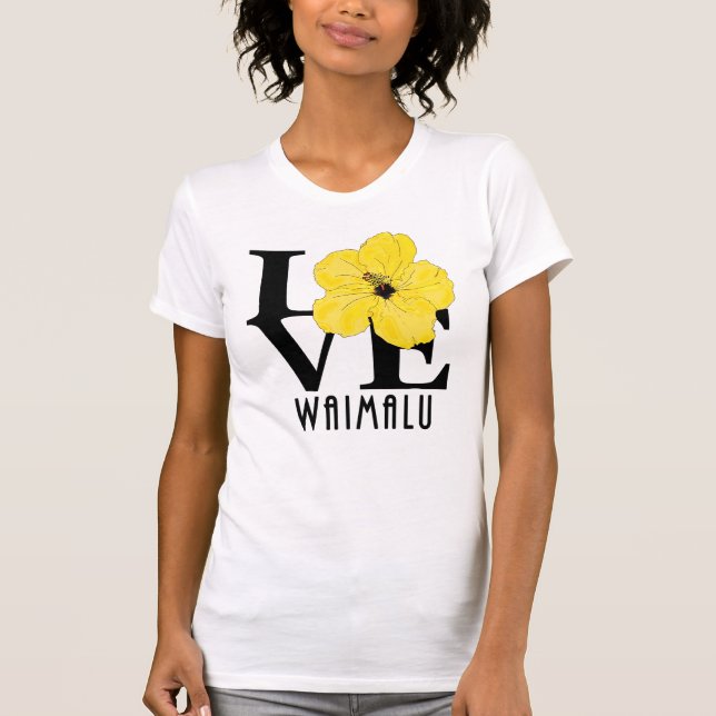 Camiseta AMOR Waimalu Amarillo Hibiscus (Anverso)