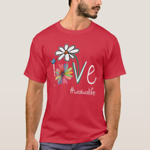 Camiseta Amor WaWa Vida Arte Flor Color familia