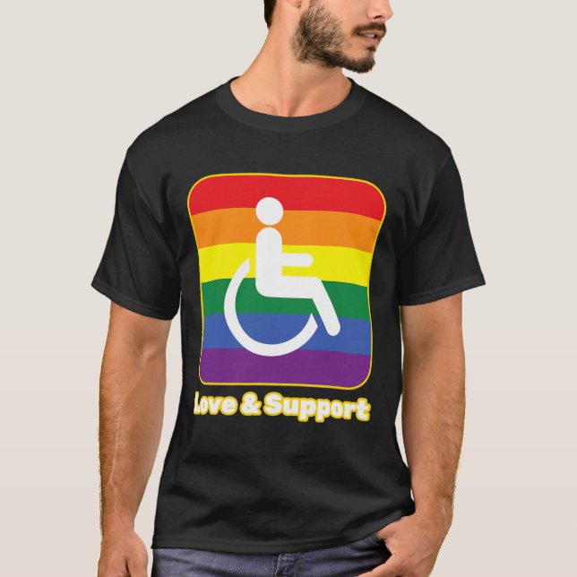 Camiseta Amor y apoyo a la persona arco iris con discapacid (Anverso)