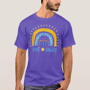 Camiseta Amor y arcoiris claro Hanukkah Shirt Chanu judío