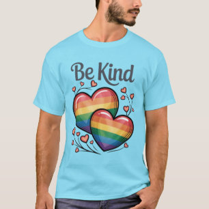 Camiseta Amor y bondad se amen corazones arcoiris
