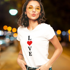 Camiseta AMOR y Corazón Elegante Minimalista