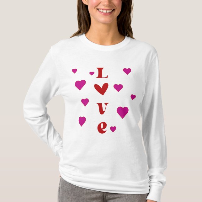 Camiseta Amor y corazones (Anverso)