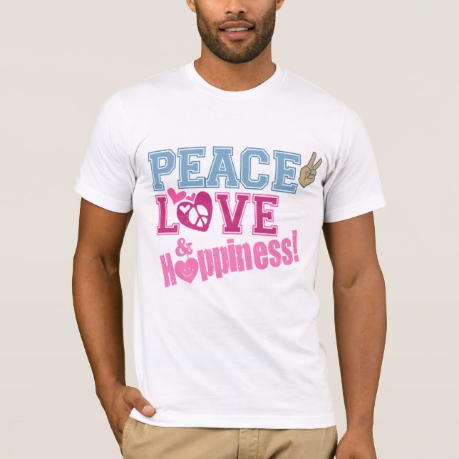 Camiseta Amor y felicidad de la paz (Anverso)