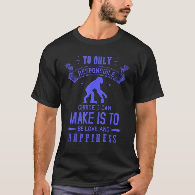 Camiseta Amor y felicidad inspirador de la evolución inteli (Anverso)
