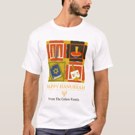 Camiseta Amor y luz | Familia Hanukkah moderna simple