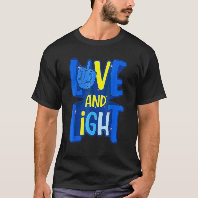 Camiseta Amor Y Luz Hanukkah Menorah Chanukah Hho Judío (Anverso)