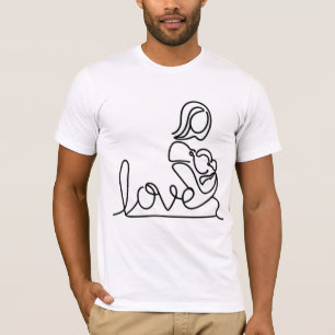 Camiseta Amor y madre sosteniendo a un bebé