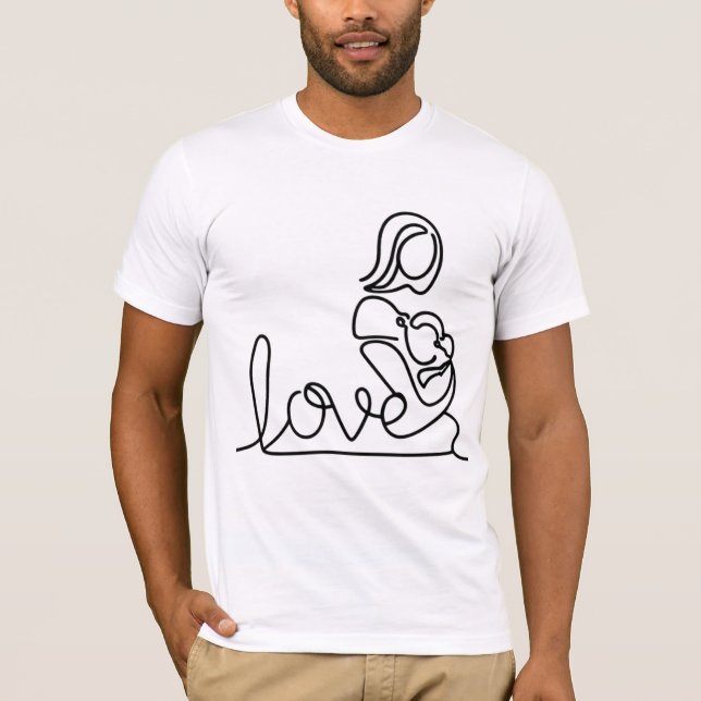 Camiseta Amor y madre sosteniendo a un bebé (Anverso)