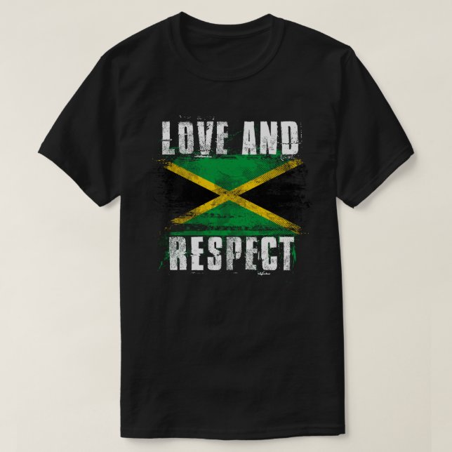 Camiseta Amor y orgullo jamaicano T   de la bandera de (Diseño del anverso)