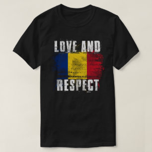Camiseta Amor y orgullo rumano T   de la bandera de Rumania