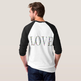 Camiseta Amor y Paz - Diseño de Letras Gemstone
