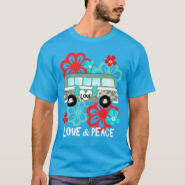 Camiseta Amor y paz Hippie Flery Camper Van Fun Graphic