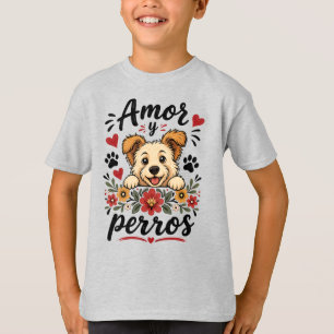 Camiseta Amor y Perros Diseño Divertido para Amantes de Per