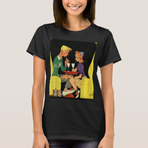 Camiseta Amor y romance vintage, adolescentes en la tienda 