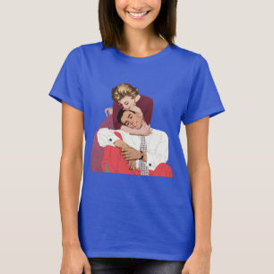 Camiseta Amor y romance vintage, recién casados de rosa