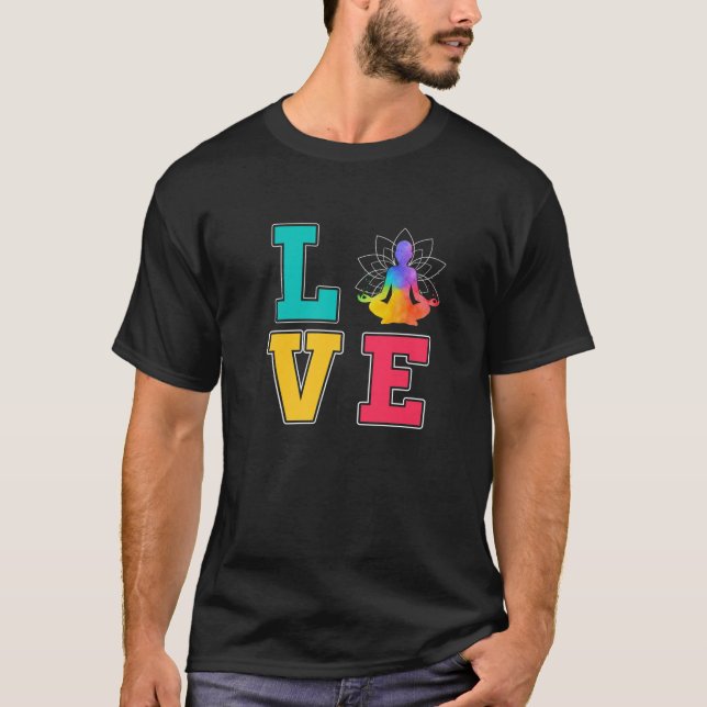 Camiseta Amor Yoga Lotus Flor Medición Pose Yoga Life (Anverso)