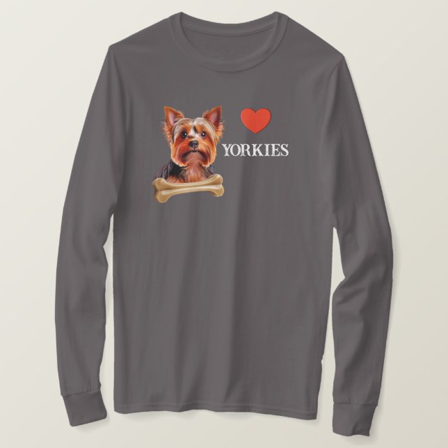 CAMISETA AMOR YORKIES (Anverso del diseño)