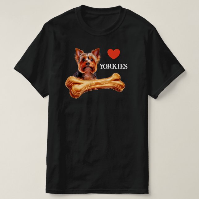CAMISETA AMOR YORKIES (Diseño del anverso)