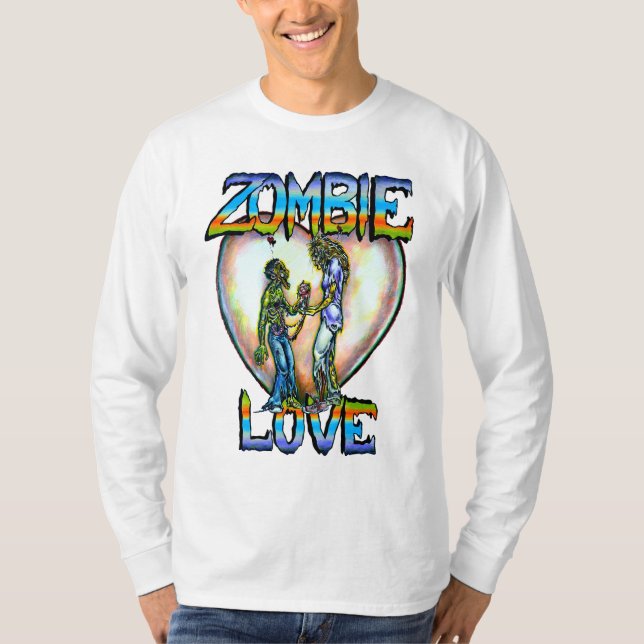 Camiseta "Amor zombi" Arte de Rebecca O'Donnell (Anverso)
