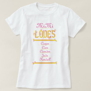 Camiseta AMORES PERSONALIZADOS MiMi sus nietos