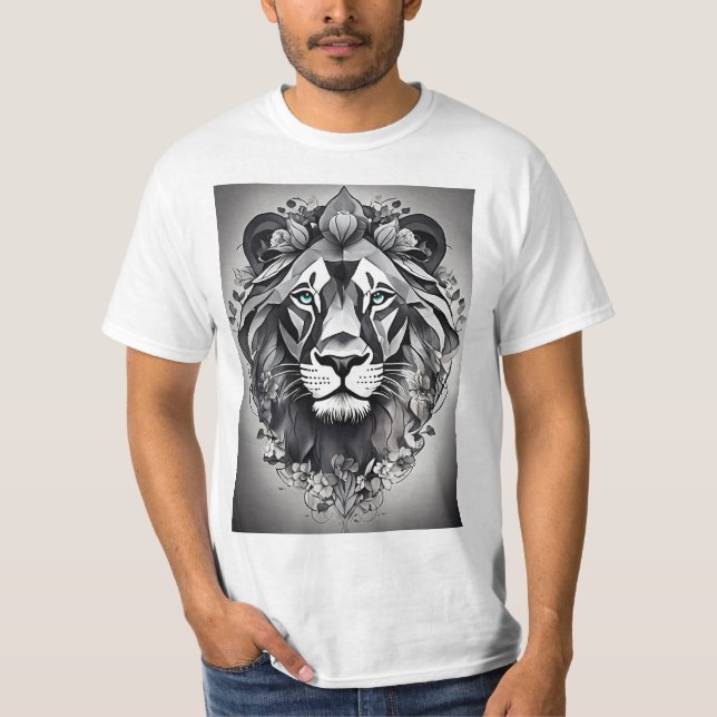 Camiseta amorosa para hombres con diseño de leones (Anverso)