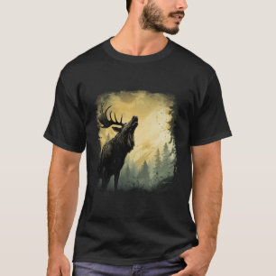 Camiseta Amortiguamiento De Hojas De Alce En Bosque Con Pin