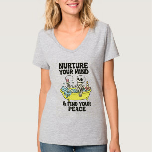 Camiseta Amortizar tu mente - Relajante Tee de esqueleto