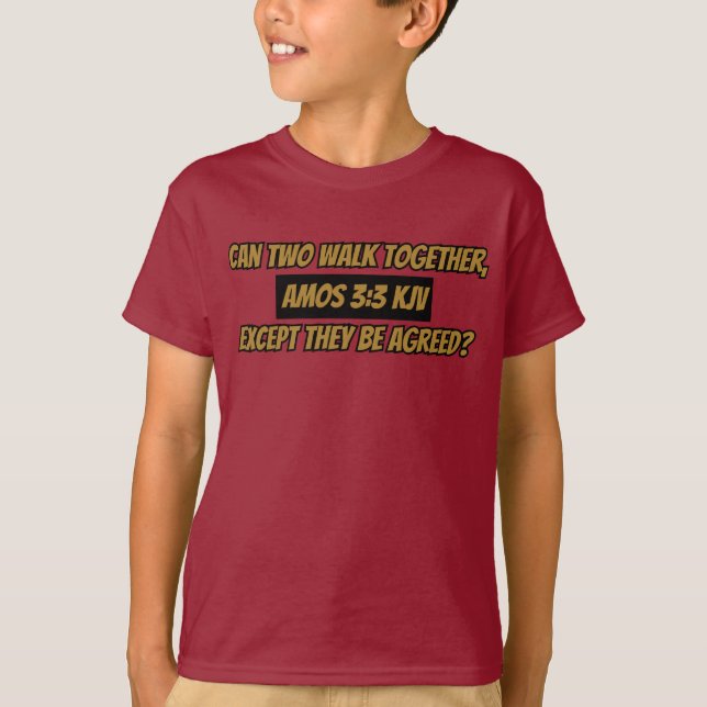 Camiseta Amos 3:3 KJV Biblia versus Scripture Boy (Anverso)