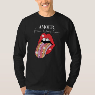 Camiseta Amour lápiz labial Eslogan Motivacional Inspirador