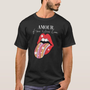 Camiseta Amour lápiz labial Eslogan Motivacional Inspirador