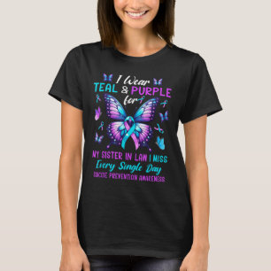 Camiseta &amp verde azulado; Púrpura Para Hermana En Derech
